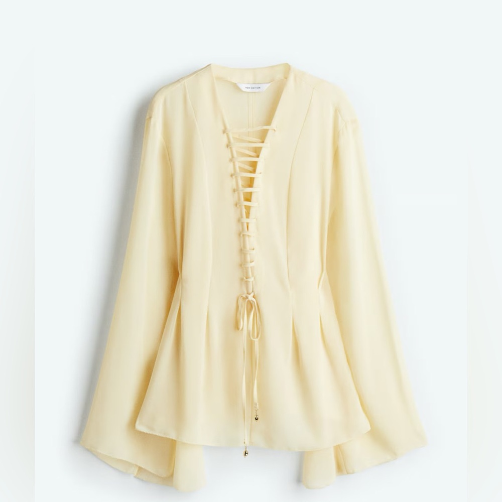 Hm lacing detail chiffon blouse large
